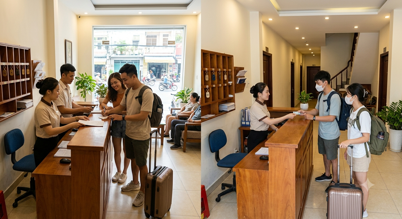 Các khung giờ nhận và trả phòng phổ biến tại khách sạn qua đêm